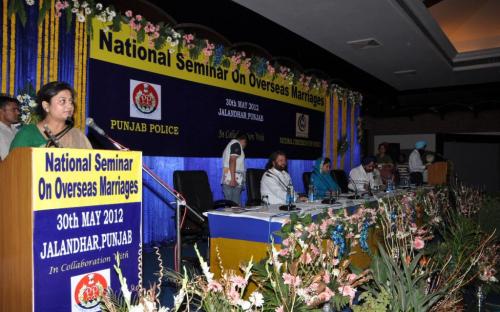 Hon’ble Member Shamina Shafiq attended the “National Seminar on Overseas Marriage” held on 30th May, 2012 at Jalandhar, Punjab