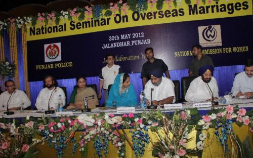 Hon’ble Member Shamina Shafiq attended the “National Seminar on Overseas Marriage” held on 30th May, 2012 at Jalandhar, Punjab