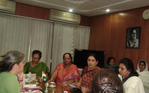 Some volunteers from Bhartiya Janta Party Mahila Morcha in leadership of Smt. Smriti Irani visited the Commission