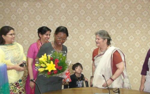 Mrs Mireille Martin, Hon’ble Minister of Gender Equality Child Development and Family welfare, Republic of Mauritius visited the Commission with H.E Dr A. K. Jagessur GOSK High Commissioner and Mrs. N. Bauhadoor Pillay Ponniswamy Second Secretary