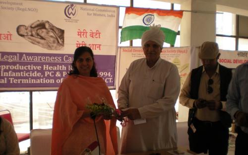 Dr. Charu WaliKhanna Member NCW, Chief Guest at legal awareness camp on “Reproductive Health Rights, Foeticide, Infanticide, PC & PNDT Act, 1994, and The Medical Termination of Pregnancy ACT” held on 21 and 22 September, 2012