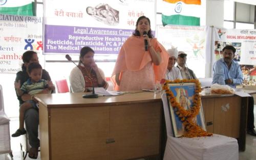 Dr. Charu WaliKhanna Member NCW, Chief Guest at legal awareness camp on “Reproductive Health Rights, Foeticide, Infanticide, PC & PNDT Act, 1994, and The Medical Termination of Pregnancy ACT” held on 21 and 22 September, 2012