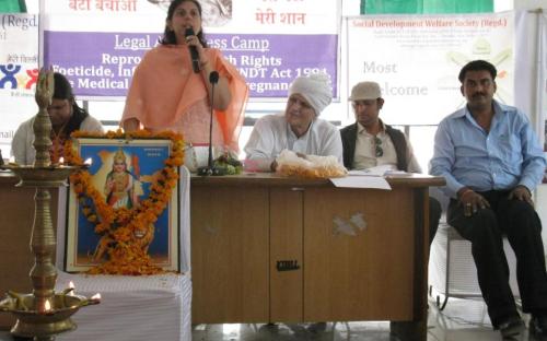 Dr. Charu WaliKhanna Member NCW, Chief Guest at legal awareness camp on “Reproductive Health Rights, Foeticide, Infanticide, PC & PNDT Act, 1994, and The Medical Termination of Pregnancy ACT” held on 21 and 22 September, 2012