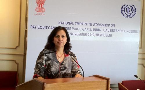 Dr. Charu WaliKhanna Member, NCW was Chief Guest at National Tripartite Workshop on Pay Equity and Gender Wage Gap in India: Causes and Concerns held on 26-27 November, 2012