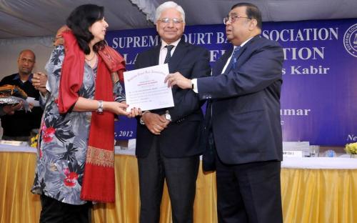 Dr. Charu WaliKhanna Member, NCW was honoured for authoring book, on Law Day, the 26th November, 2012