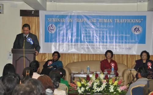 Ms. Wansuk Syiem, Member, NCW was chief guest at a seminar on “Rape and Human Trafficking” on 1st February, 2013 at Aizwal