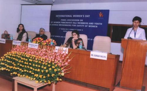 Dr Charu WaliKhanna Member NCW was Panelist in discussion on “Role of Women Panchayati Raj Members in the Safety of Women” on Women’s Day 