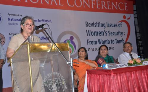 Smt. Mamta Sharma, Hon’ble Chairperson, NCW was the Chief Guest for the National Conference on "Revisiting Issues of Women Security from womb to tomb"