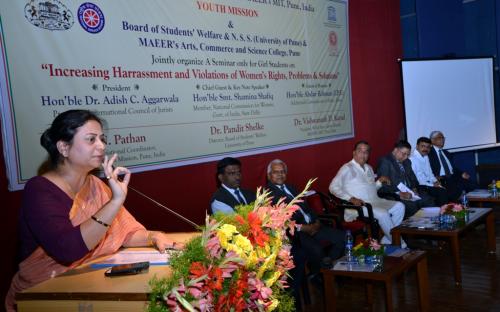 Ms. Shamina Shafiq, Member, NCW was the chief guest at a seminar organised by MIT, Pune on “Increasing harassment and violations of women’s rights, problems and solutions’