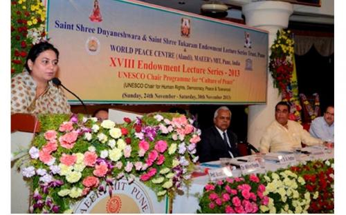 Ms. Shamina Shafiq, Member, NCW attended XVIII Endowment Lecture Series organized by Saint Shri Dnyaneshwara & Saint Shri Tukaram Endowment Lecture Series Trust and World Peace Center