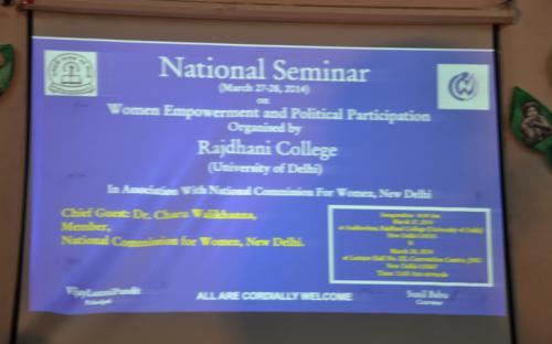 Dr. Charu WaliKhanna, Member, NCW was Chief Guest at National Seminar on ‘‘Women Empowerment and Political Participation’ at New Delhi