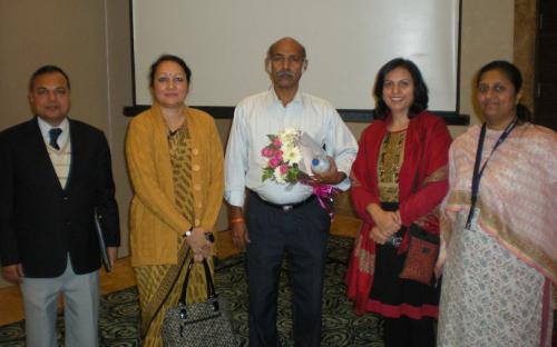 L-R-Law Secretary Govt of Jharkhand; Hemlata Mohan, Chairperson State Commission for Women Jharkhand; Director World Vision; Member NCW Dr Charu WaliKhanna and Malika Basu, Solution Exchange for Gender Community- a knowledge management initiative of the United Nations