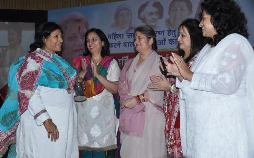 Mrs. Mamta Sharma, Chairperson NCW accompanied by Dr. Charu WaliKhanna, Member, NCW attended a Jan Sunwai Programme organized by the NGO Hamari Priyadarshini Ek Vichar at  Bhopal, Madhya