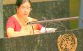 Dr. Girija Vyas, Chairperson,NCW addressing the UN Assembly