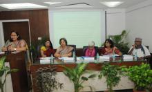 Smt. Lalitha Kumaramangalam, Hon’ble Chairperson, NCW addressing the gathering